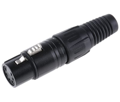 Product image for 5way black chrome finish XLR plastic skt