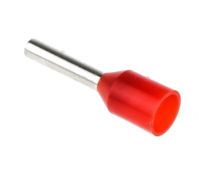 Product image for Red insul bootlace ferrule,8mmpin 1mmsq.