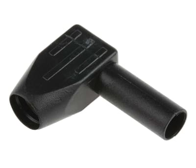 Product image for Black right-angle shrouded plug,4mm