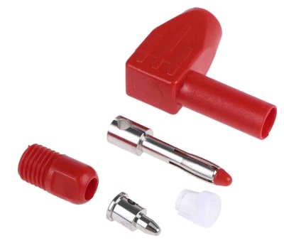 Product image for Red right-angle shrouded plug,4mm