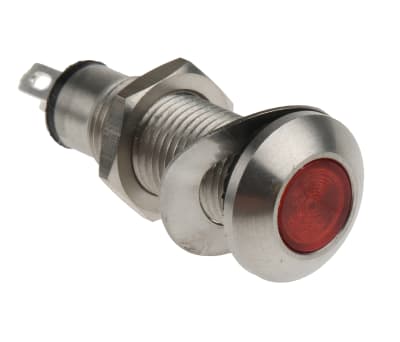 Product image for INDICATOR, 8.1MM MOUNTING, RED, 12-28VDC