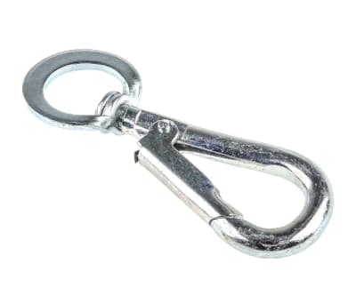 Product image for Swivel spring hook,BZP steel, 5.5 x 66mm