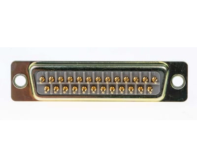 Product image for 25way straight PCB mount D skt,5A 750Vac