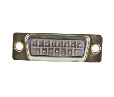 Product image for 15way straight PCB mount D plg,5A 750Vac