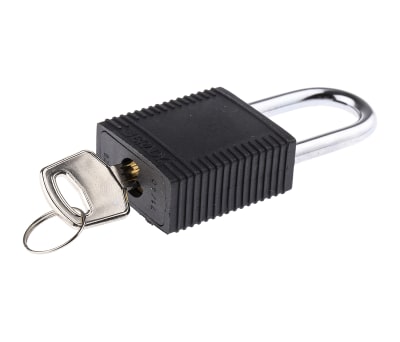 Product image for SAFETY PADLOCK BLACK (KEYED DIFFERENTLY)