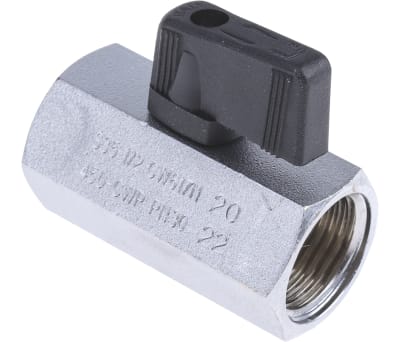 Product image for 1/2in BSPP F-F mini brass ball valve