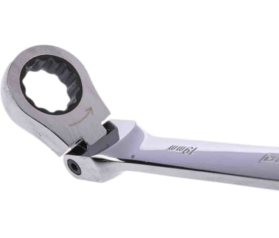 Product image for Pivot-head ratchet spanner, 19mm