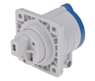 Product image for BLU 2P+E PANEL SOCKET,16A 62X62MM FLANGE