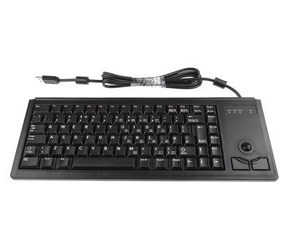 Product image for Cherry Trackball Keyboard Wired USB Compact, QWERTY (UK) Black