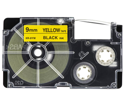 Product image for CASIO BLACK ON YELLOW LABELLING TAPE,9MM