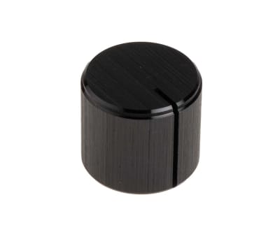 Product image for Black finish brushed aluminium knob,16mm