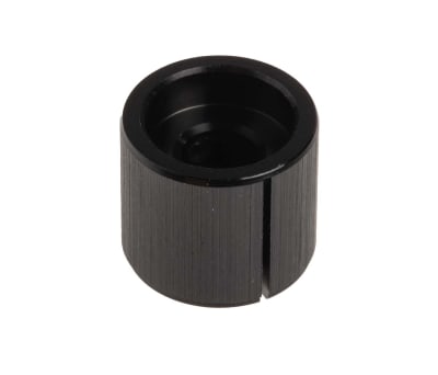 Product image for Black finish brushed aluminium knob,16mm