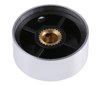 Product image for Spun finish aluminium clad knob,32mm dia