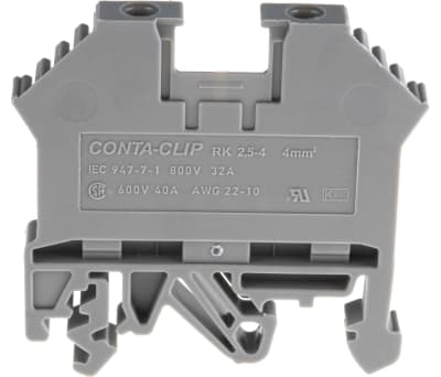 Product image for 4mm din rail terminal grey