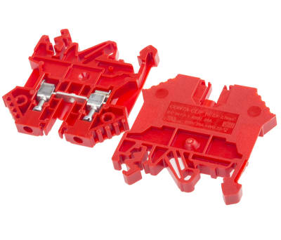 Product image for 2.5mm din rail terminal red