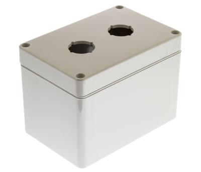 Product image for Bopla Light Grey Euromas Push Button Enclosure - 2 Hole 22mm Diameter