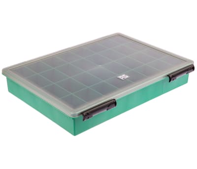 Product image for Green plastic storage box,32 compartment