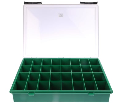 Product image for GREEN PLASTIC STORAGE BOX,32 COMPARTMENT