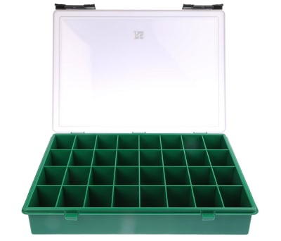 Product image for GREEN PLASTIC STORAGE BOX,32 COMPARTMENT