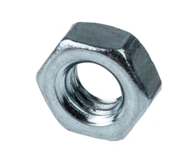 Product image for RS PRO, Bright Zinc Plated Steel Hex Nut, DIN 934, M12