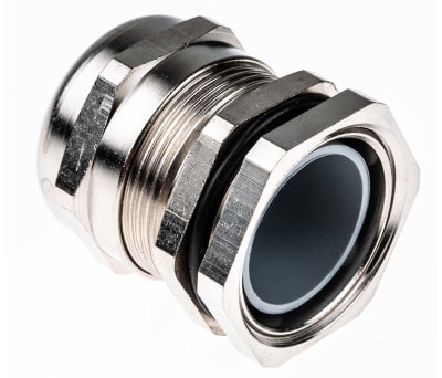 Product image for SIB SIB-TEC M32 Cable Gland With Locknut, Nickel Plated Brass, IP68