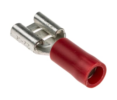 Product image for Red crimp 6.3/0.8mm female receptacle