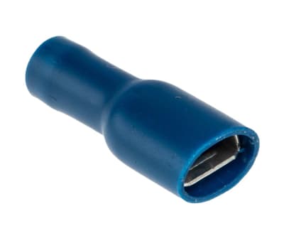 Product image for Blue crimp shrouded receptacle 6.3/0.8mm