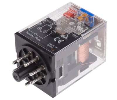 Product image for 8 pin DPDT relay,10A 12Vdc coil