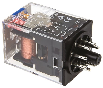 Product image for 8 pin DPDT relay,10A 24Vdc coil