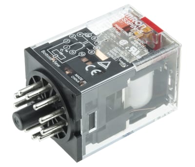 Product image for 11 pin 3PDT relay w/ LED,10A 230Vac coil