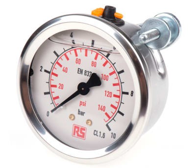 Product image for PRESSURE GAUGE,63MM DIA 0-10 BAR