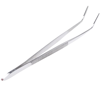 Product image for S/steel flat nose tweezers,150mm length