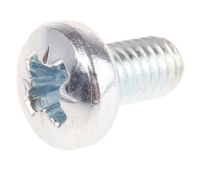 Product image for ZnPt steel cross pan head screw,M6x10mm