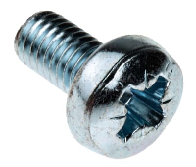 Product image for ZnPt steel cross pan head screw,M6x12mm