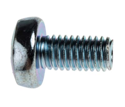 Product image for ZnPt steel cross pan head screw,M6x12mm