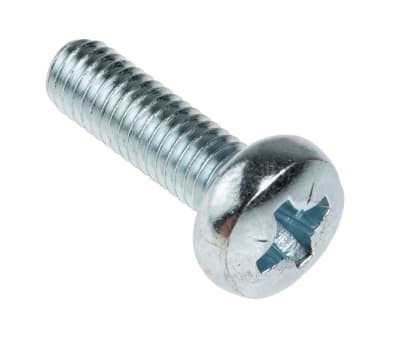 Product image for ZnPt steel cross pan head screw,M6x20mm