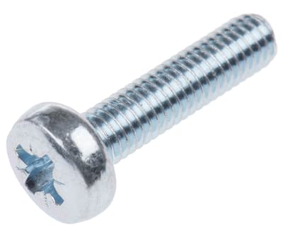 Product image for ZnPt steel cross pan head screw,M6x25mm