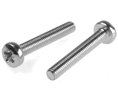 Product image for ZnPt steel cross pan head screw,M6x40mm