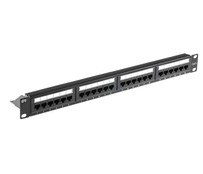 Product image for Patch Panel Cat 6 UTP 24 port Black