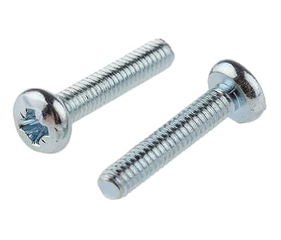 Product image for ZnPt steel cross panhead screw,M2.5x12mm