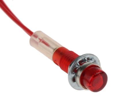 Product image for 6.4MM RED NEON PANEL INDICATOR,250VAC