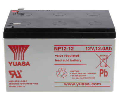 Product image for Yuasa NP12-12 Lead Acid Battery - 12V, 12Ah