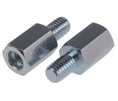 Product image for Zinc plated steel spacer,M6x14mm style 1