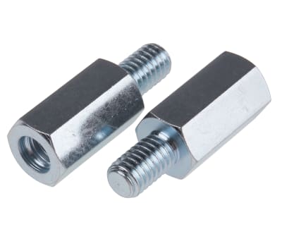 Product image for Zinc plated steel spacer,M6x18mm style 1