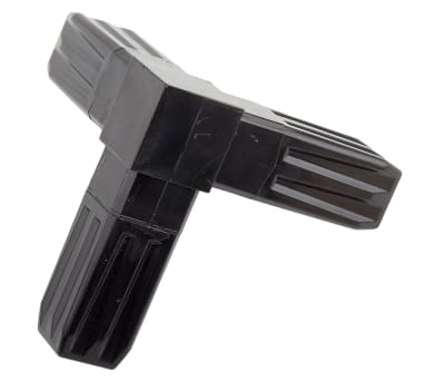 Product image for Black 3 way square tube connector