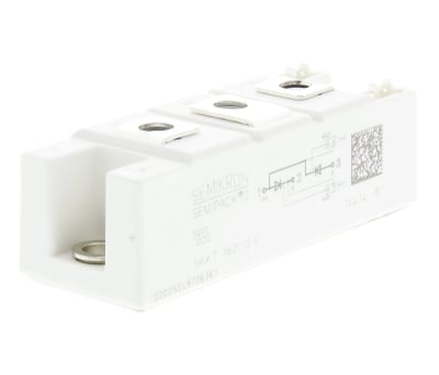 Product image for Semikron, SKKT 162/12 E, Dual Thyristor Module SCR, 156A 1200V, 7-Pin Semipack2