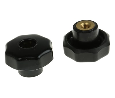 Product image for Phenolic through hole star knob,M6x9mm