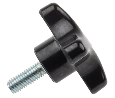 Product image for Black phenolic male cross knob,M8x20mm