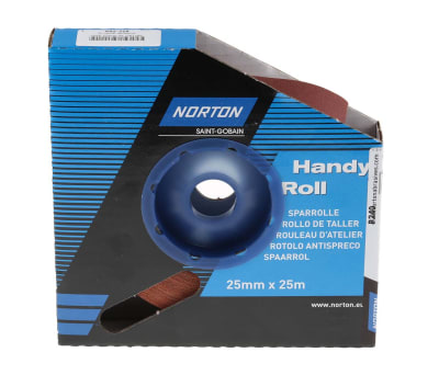 Product image for Norton P240 Very Fine Sandpaper Roll, 25m x 25mm