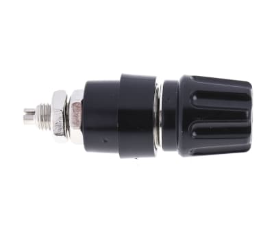 Product image for Black pole terminal,4mm socket